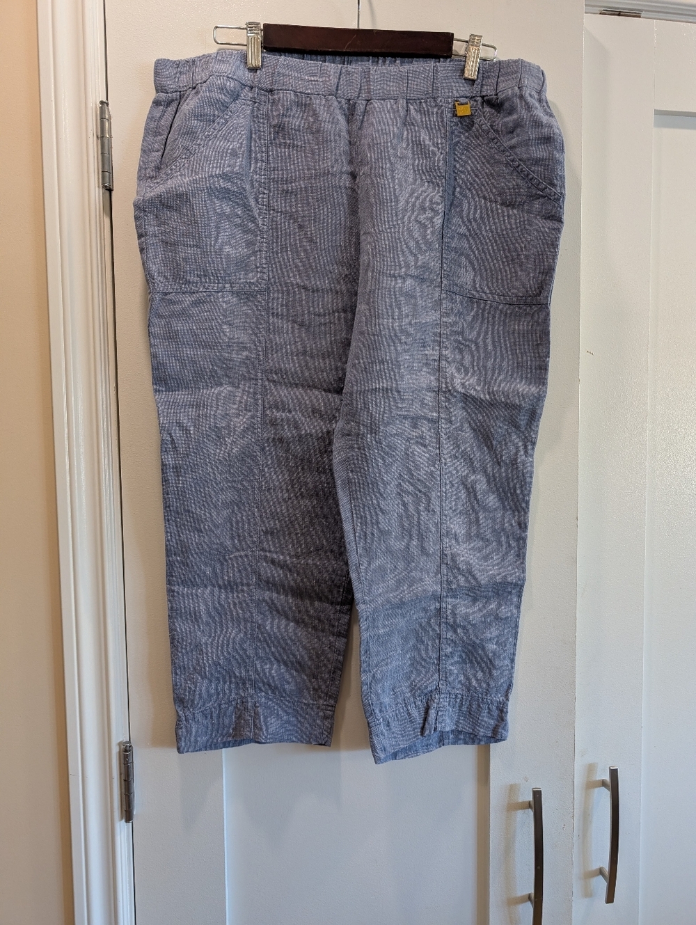 Ellen Tracy 100% Linen Pull On Pants,L